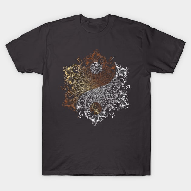 Mandala - Yang Fire & Ice T-Shirt by aleibanez